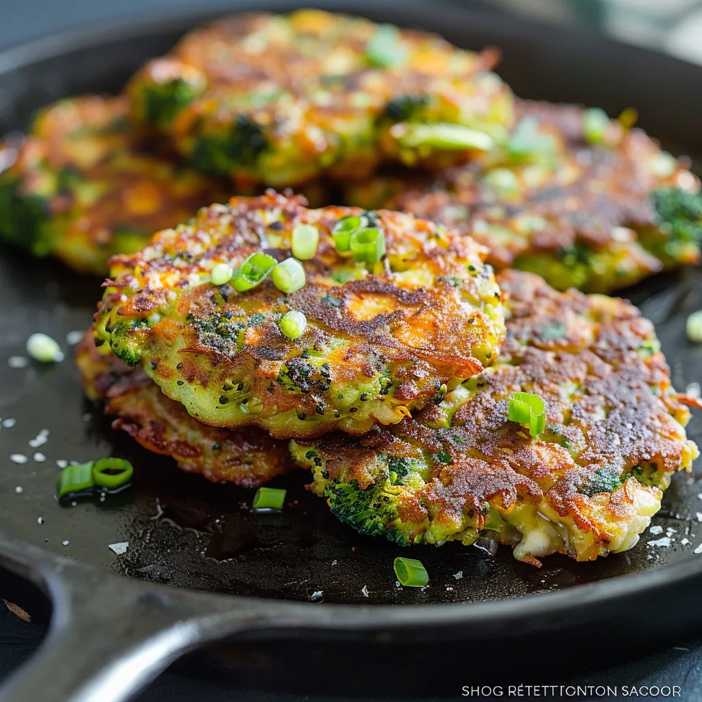 A pan of broccoli patties.