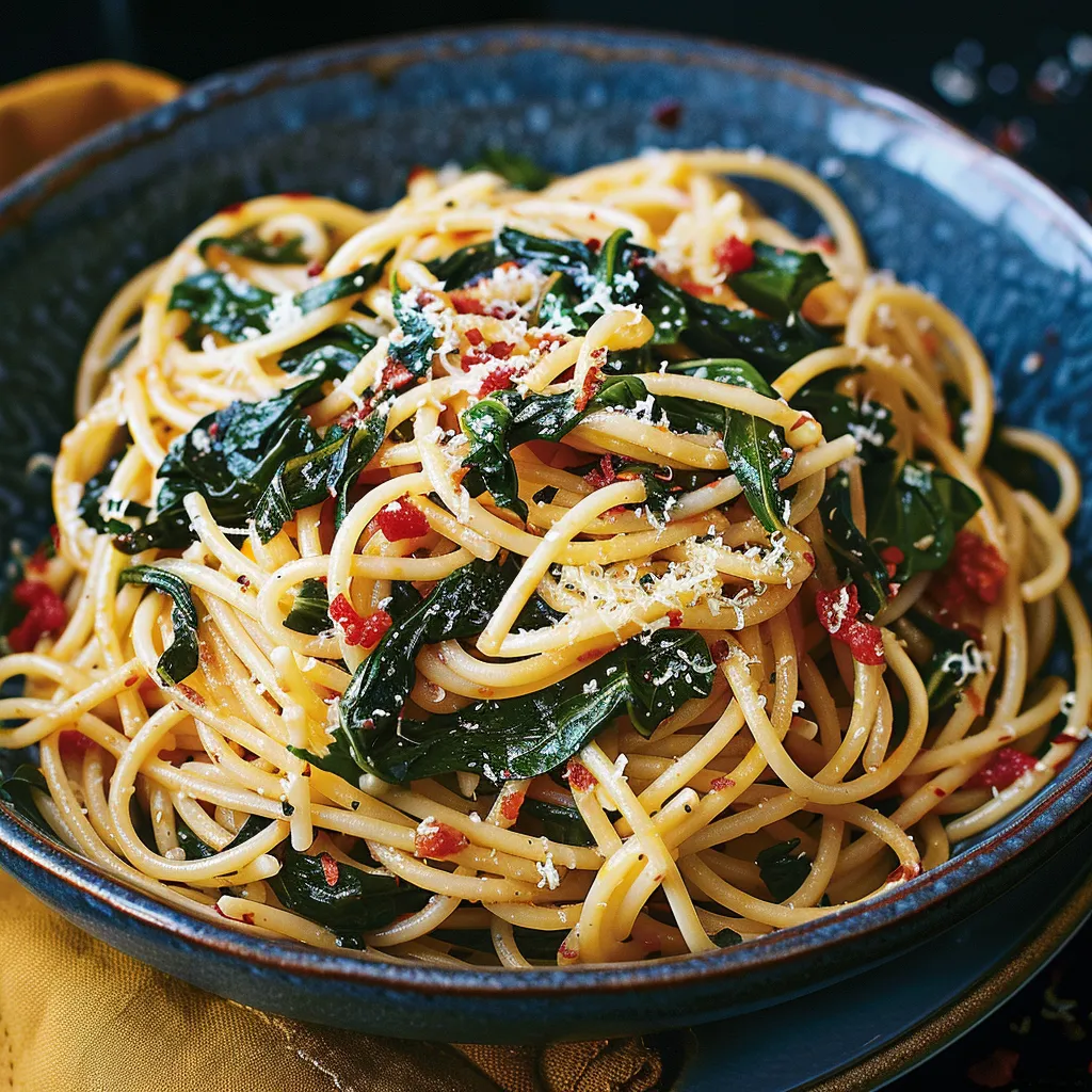A bowl of spaghetti with vegetables.