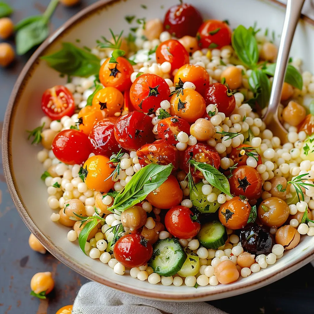 A bowl of food with tomatoes, cucumbers, and other vegetables.
