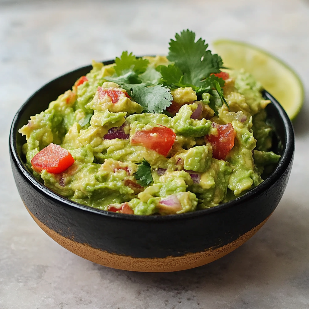 Big bowl of guac with fresh chopped cilantro all over.