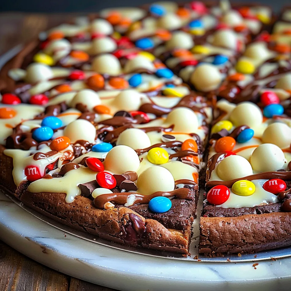 A slice of pizza with M&M's on top.