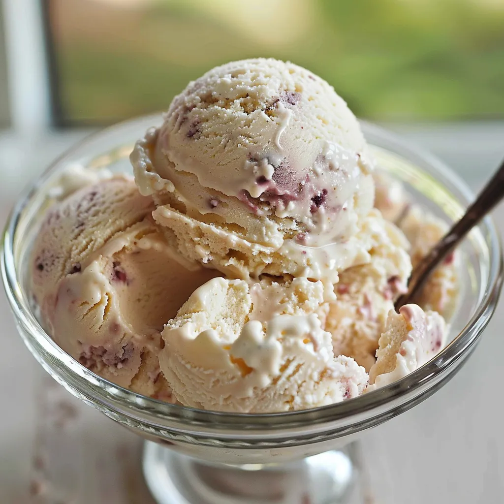 A bowl of ice cream with a spoon in it.