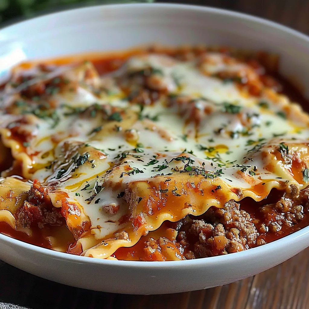 A bowl of pasta with meat and cheese.