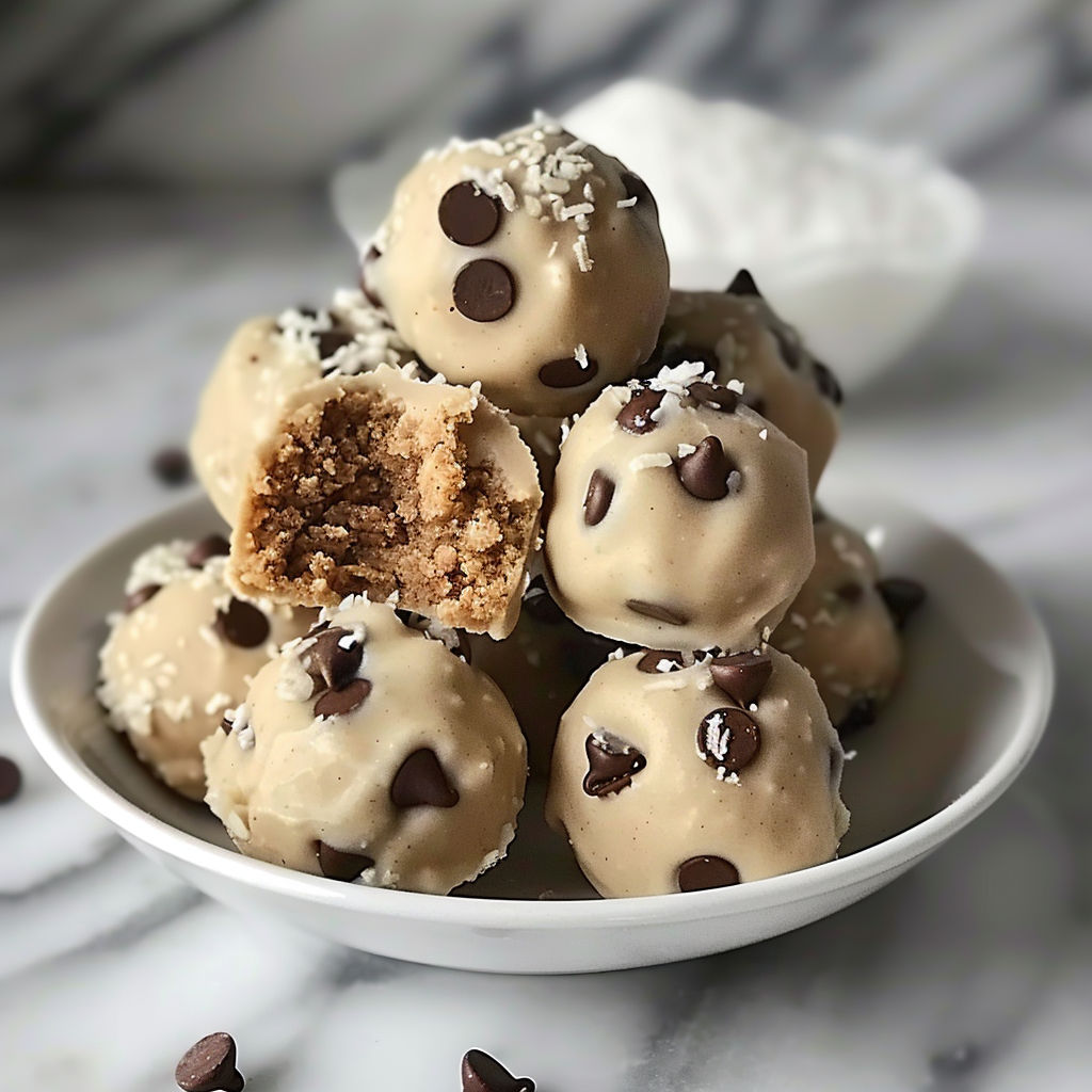 A bowl of chocolate chip cookies.