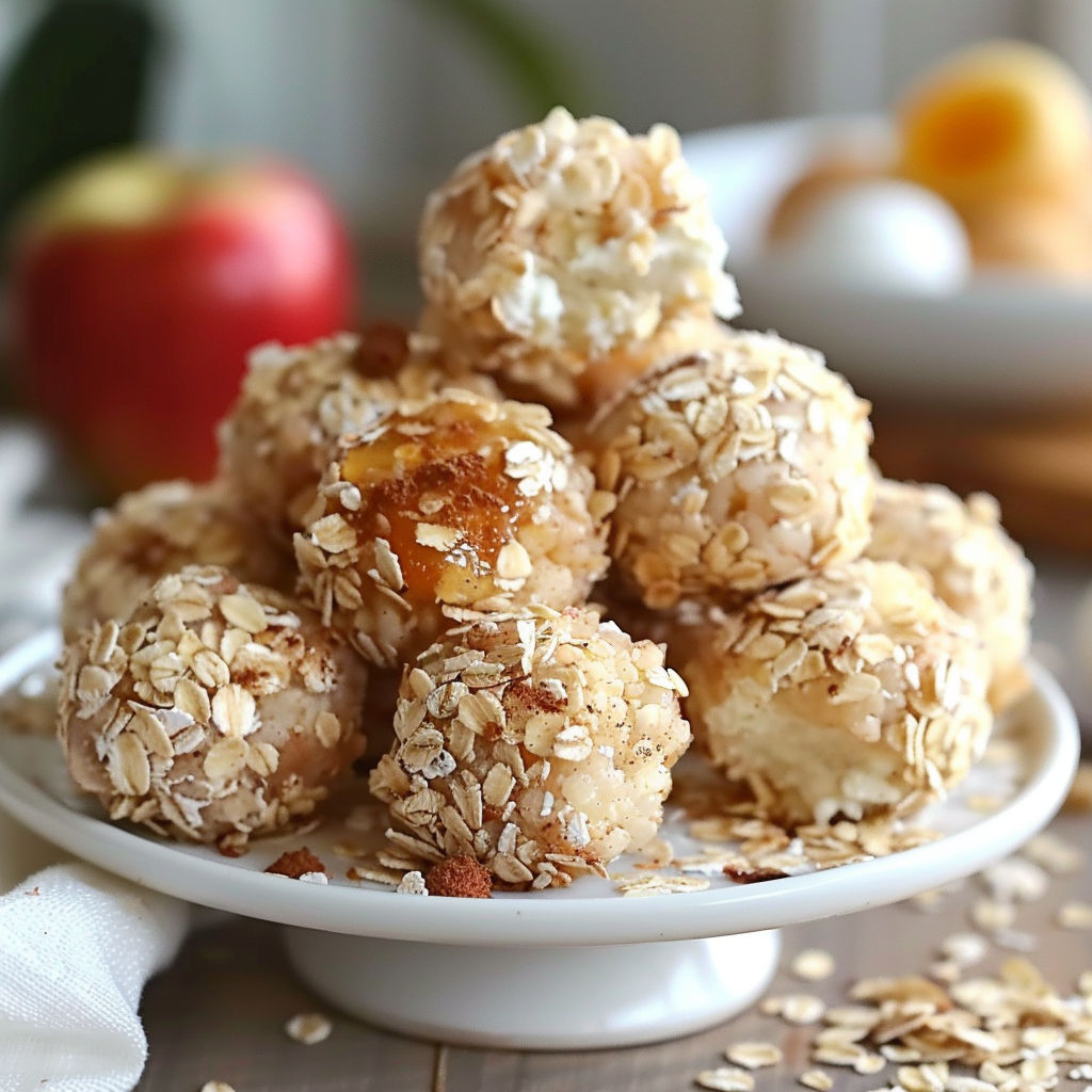 A plate of cinnamon apple cottage cheese bites.