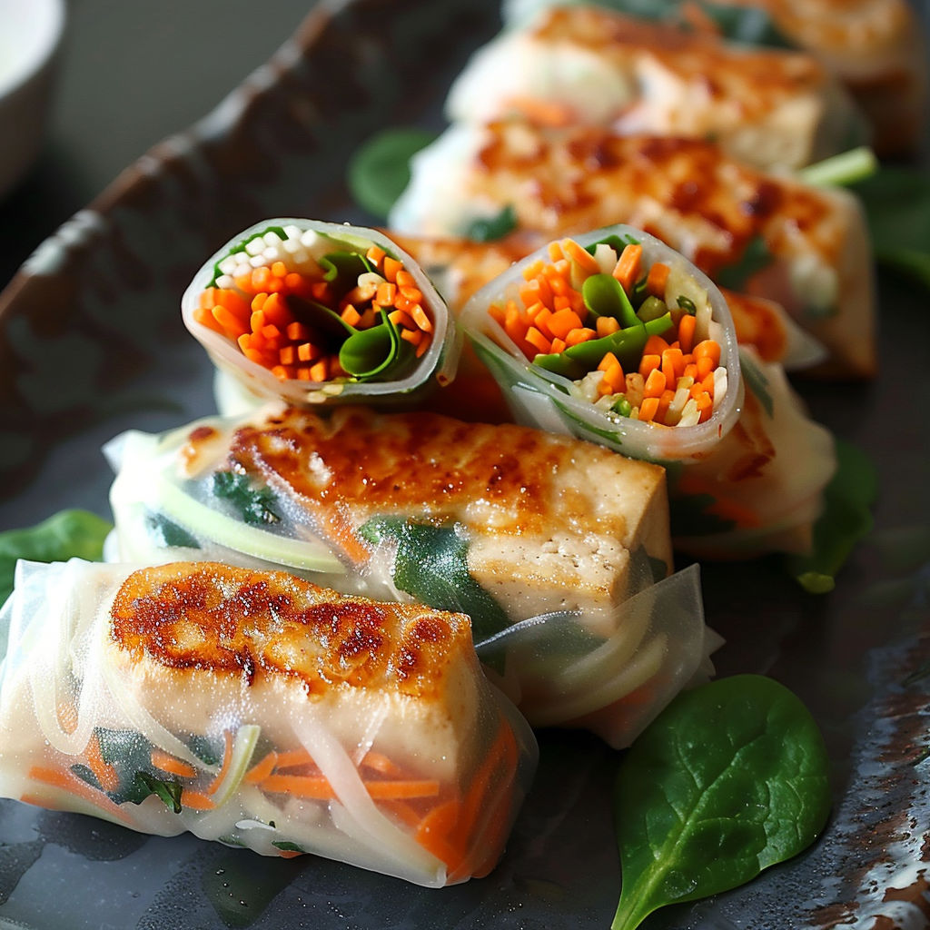 A plate of food with a leaf on it.