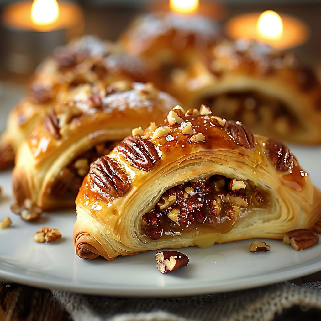 A pastry with a filling of nuts and fruit.