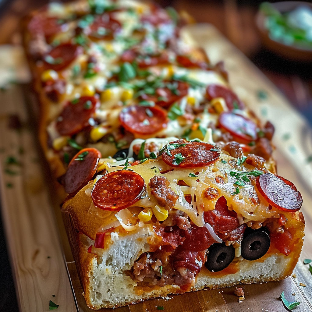 A cheesy garbage bread recipe.