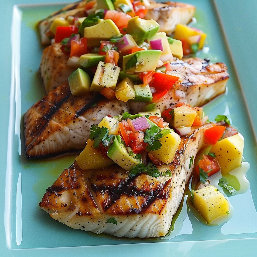 A plate of food with fish and vegetables.