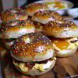 Bacon and egg bagels.