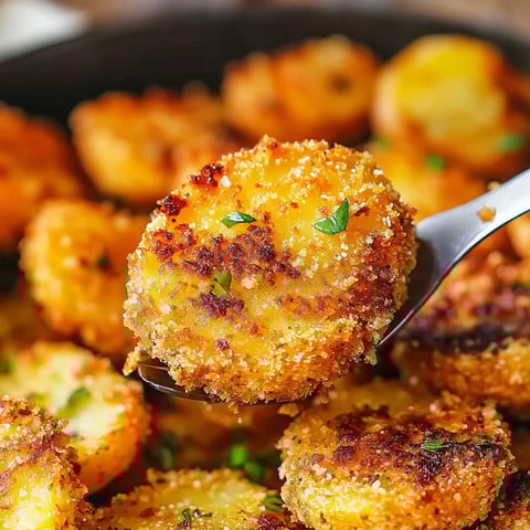Crispy potatoes with a golden garlic Parmesan crust, roasted to perfection for a viral-worthy side dish.