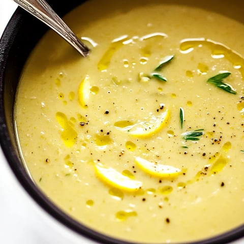Creamy lemony artichoke soup with fresh herbs, offering a bright and comforting flavor in every spoonful.