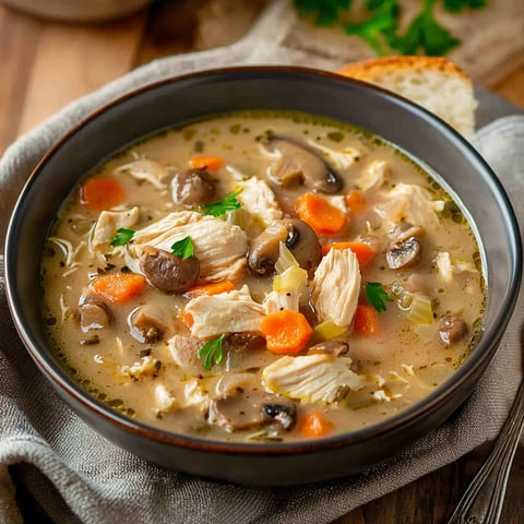 Hearty soup made with leftover rotisserie chicken, fresh vegetables, and flavorful broth for a comforting meal
