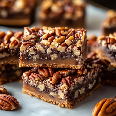 Rich pecan turtle bars layered with caramel, chocolate, and crunchy pecans for an irresistible sweet treat