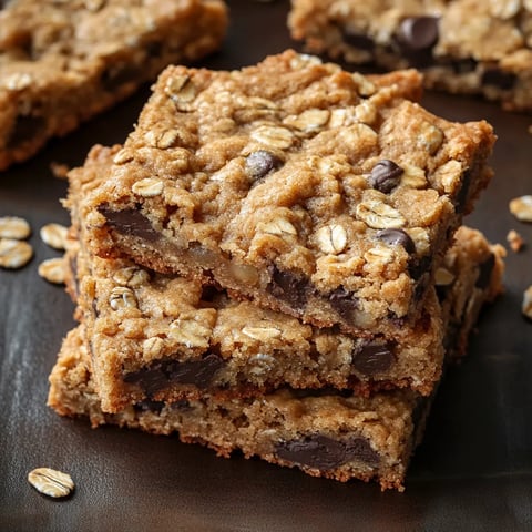 Soft and chewy oatmeal cookie bars loaded with warm spices and sweet flavors, perfect for any treat occasion.