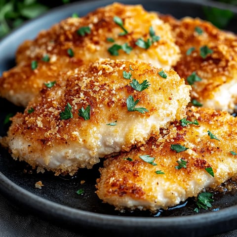 Crispy air fryer chicken with a savory Parmesan crust, perfect for a quick dinner.