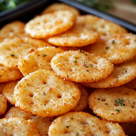 Crispy Garlic Ritz snacks, a quick and flavorful treat for any occasion.