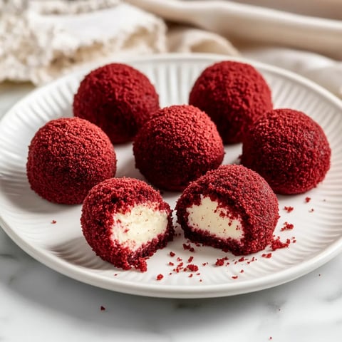 Delicious red velvet cheesecake bites, a creamy and indulgent treat for any occasion.