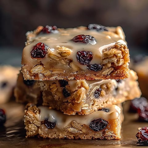 Chewy oatmeal raisin cookie bars, a sweet and wholesome dessert for any occasion.