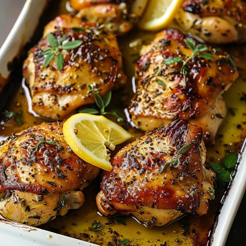 Tender Greek lemon chicken, marinated in citrus and herbs for a bright, flavorful dish.