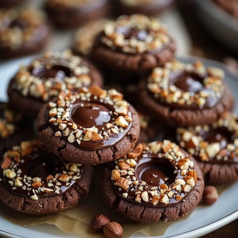 Chocolate Hazelnut Thumbprint Cookies