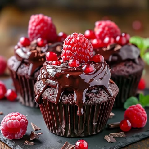 Decadent Raspberry Chocolate Lava Cupcakes