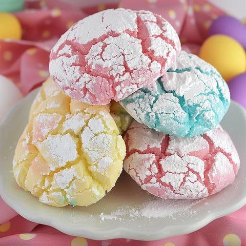 A plate with three different colored cookies on it.