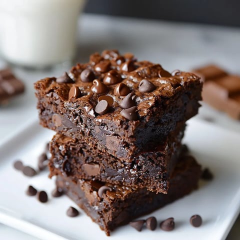 A plate of chocolate cake with chocolate chips on top.