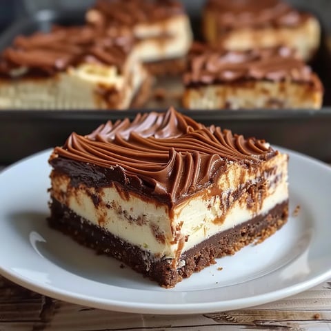 A slice of chocolate cake with a swirl of caramel on top.