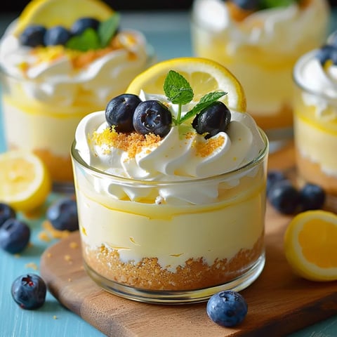 A dessert with a blueberry on top, sitting on a wooden table.