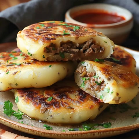 A plate of food with meat and vegetables on it.