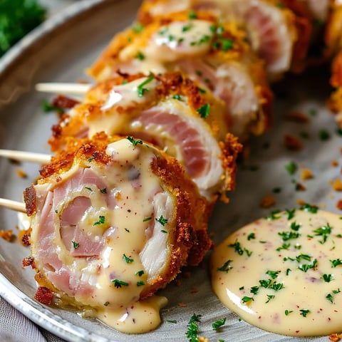 A plate of food with a sauce on it.