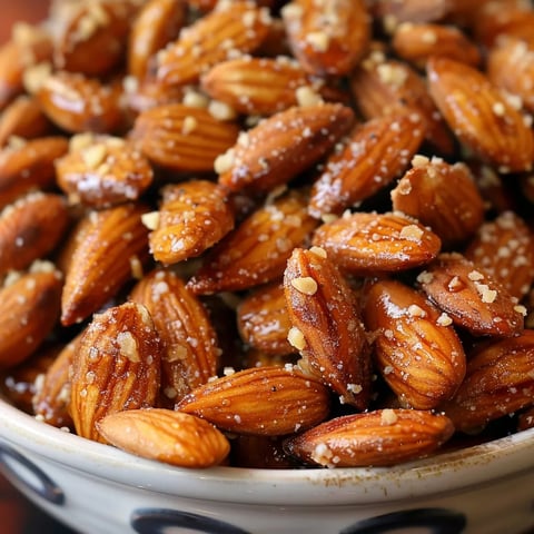A bowl of almonds with a sprinkle of salt.