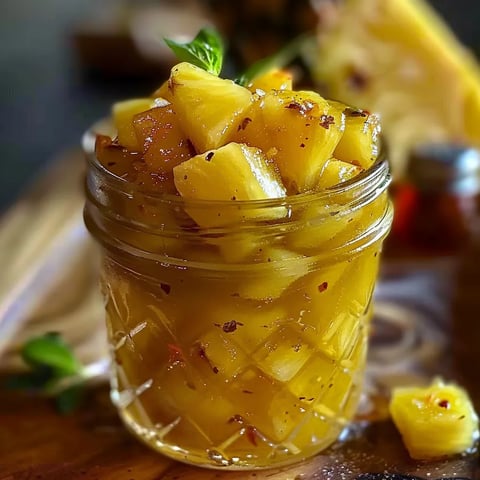 A jar of pineapple chunks.