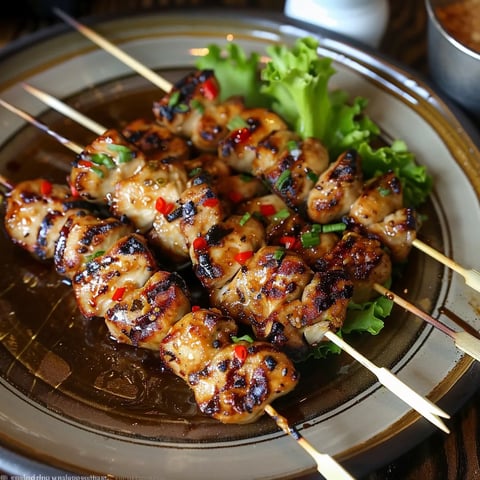 A plate of food with two sticks in it.
