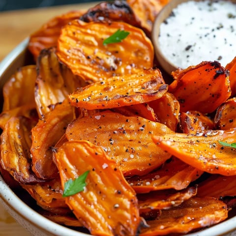 A bowl of sliced carrots with a sprinkle of salt.