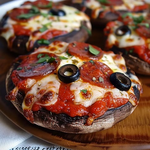 A pizza with olives and pepperoni on a wooden table.