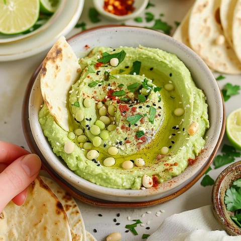 A bowl of guacamole with a spoon in it.