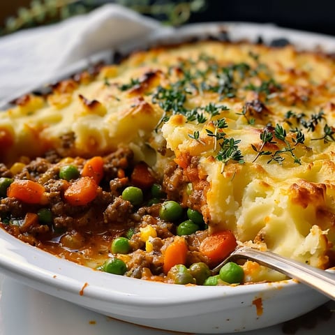 A white plate with a casserole dish on it.
