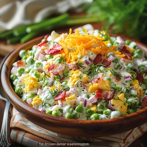 A bowl of food with cheese and bacon.