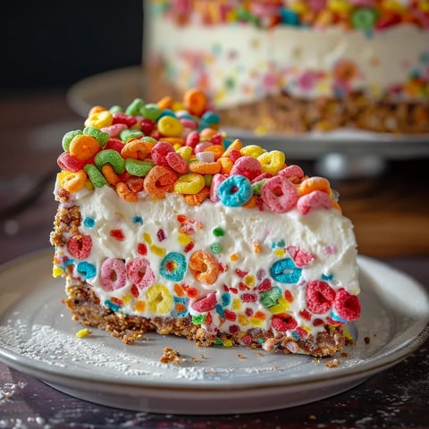 A slice of cake with colorful sprinkles.