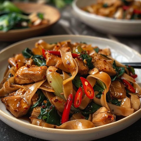 A plate of food with chicken, peppers and onions.