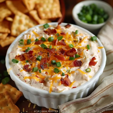 A bowl of bacon and cheese dip.