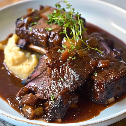 A plate of meat with a green garnish.
