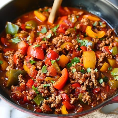 A bowl of chili with meat and peppers.