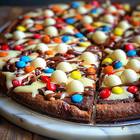 A slice of pizza with M&M's on top.