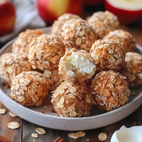 A plate of cinnamon apple cottage cheese bites.